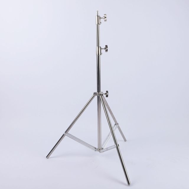 2.1M Stainless Steel Light Stand Spring Cushioned Heavy Duty Photography Tripod Stand for Photo Studio