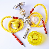 Ensemble de chicha en verre miroir arabe, direct usine, avec boule colorée, produit fini, double tuyau, personnalisable