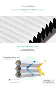 ستائر خلايا النحل الآلية للنهار والليل، ستائر نوافذ خلوية مزدوجة شفافة شبه معتمة وحاجبة للضوء بالكامل - Product Image 4