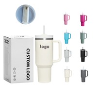 Mug de voyage personnalisé avec logo, double paroi, 40 oz, tasse en métal, aventure, réutilisable, isolé, en acier inoxydable, gobelet de 40 oz avec poignée