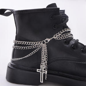 Multi Layered Cross Shoe <b>Chain</b> Zinc Alloy Detachable Punk <b>Boot</b> Accessory Unisex Daily Wear - Product Image 5