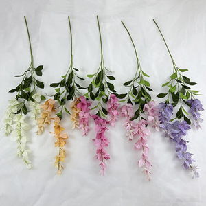 Usine de fleurs artificielles Meiyu Craft, bougainvilliers artificiels à trois branches, fleurs en soie suspendues, décorations de plafond pour mariage, rose et blanc - Product Image 3