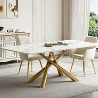 Ensemble de table à manger rectangulaire/ronde de style malaisien breveté avec 8 chaises, plateau en bois noir foncé exotique