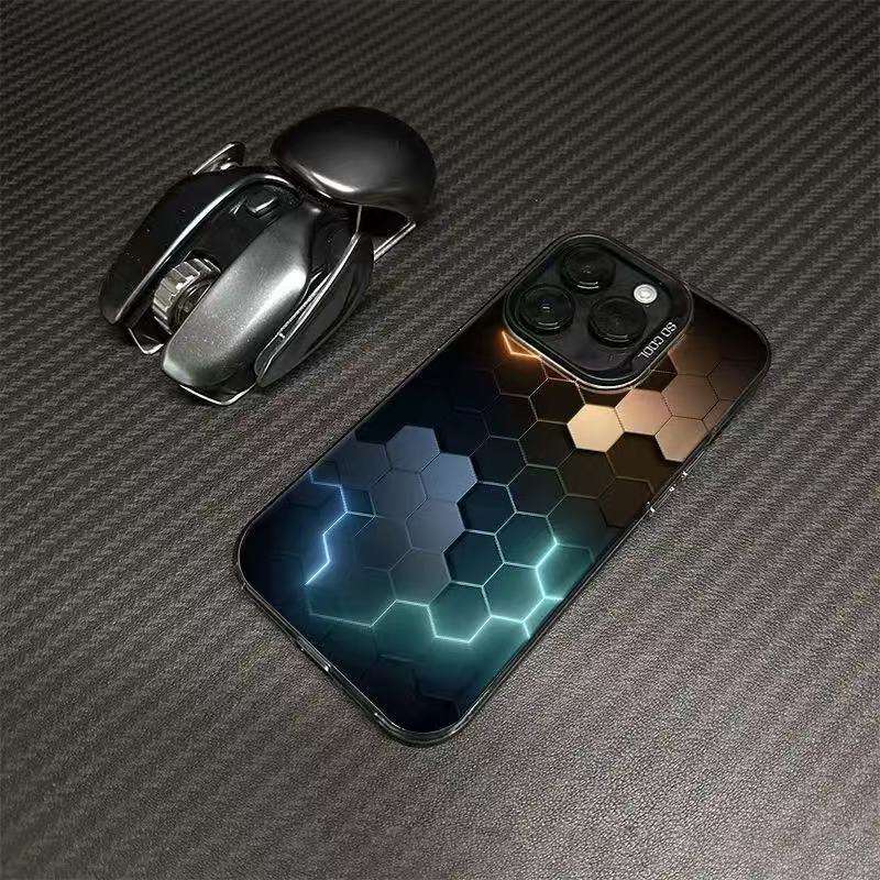 Couleur silver shell-noir-transparent honeycomb hjk289