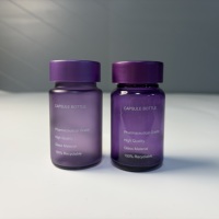 Bouteille en verre de haute qualité de 120 cc de couleur violette avec bouchon CR, bouteille pour chewing-gum