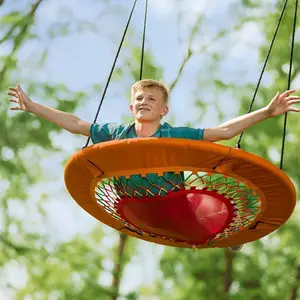 Outdoor Tree Rope Swings Hanging Sun Shine Runde Untertasse Plattform Bungee Swing Web Swing