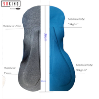 Shorts de cyclisme unisexes personnalisés haute densité, respirants, antichocs, rembourrage 3D, spandex/polyester, coussin de vélo ergonomique