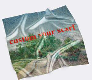 Famous Painter Monet Designed Patterns Ladies Square Silk Chiffon Scarf Vintage Multi-Functional Breathable Lightweight Foulard - Product Image 1