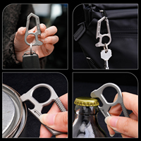 Porte-clés utilitaire compact en titane, portable pour l'extérieur, anti-perte, pour clés de voiture, chasse, mini décapsuleur