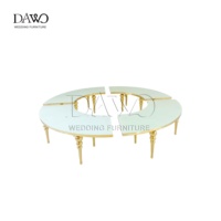 Table à manger moderne en acier inoxydable et verre pour restaurant, hôtel, mariage, banquet, salon - Meubles durables
