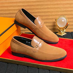 Chaussures habillées pointues à enfiler, dernier cri, en daim et similicuir PU, couleur unie, pour hommes - Product Image 4