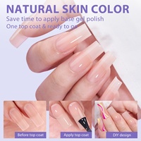 Faux ongles artificiels carrés et amande en gel, couvrance totale, gel souple, nude naturel, à presser, réutilisables, 160 pièces