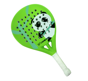 <span class=keywords><strong>Raquette</strong></span> de <span class=keywords><strong>padel</strong></span> en fibre de carbone pour enfants avec motif panda, légère, équilibrée (tout-terrain), forme ovale, haute qualité pour enfants - Product Image 1