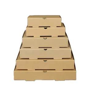 Groothandel Gegolfd Goedkope Pizza Box Environmental Vouwen Verpakking Doos Voor Goed Ontworpen Voedsel Verpakking