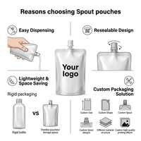 Pochettes personnalisées imprimées en usine de 500 ml et 1 L pour boissons aux fruits, forme unique, avec bec verseur pour jus d'orange et trou de suspension