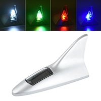 Accesorios Universales para Luces de Coche, 8 Luces, 4 Colores, Antena de Coche con Forma de Aleta de Tiburón Solar, con Luz Estroboscópica de Advertencia LED