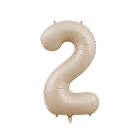 Ballons en feuille d'aluminium numérotés blanc crème caramel de 32 pouces, décorations pour le Nouvel An et les anniversaires, accessoires photo, fournitures de fête en gros