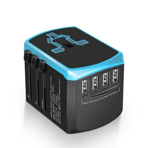 Convertidor de enchufe inteligente Universal con 4 puertos USB, adaptador de viaje directo de fábrica