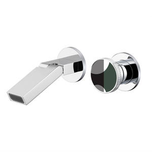 <span class=keywords><strong>Robinet</strong></span> de lavabo encastré tout en cuivre, mural, gris, eau chaude et froide, encastré dans le mur - Product Image 6