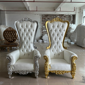Wedding Event Furniture High Back Gold <strong>Silver</strong> Royal King Queen Throne <strong>Chair</strong> for Wedding - Product Image 2