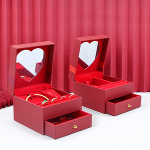 Boîte à bijoux - Coffret cadeau de mariage pour bijoux - Boîte de rangement dorée pour bracelets et colliers de mariage et d'apport en mariage - Product Image 3