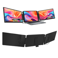 Moniteur de jeu Plug and Play de 15,6 pouces avec double écran portable IPS 1920*1080 pour ordinateur portable, extension d'écran, affichage divisé