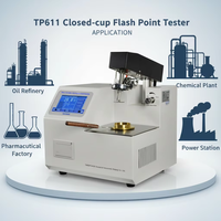 Testeur de point d'éclair à cuve fermée entièrement automatique TP611, refroidissement par air forcé, allumage électrique, boîtier en acier inoxydable, alimentation sous pression