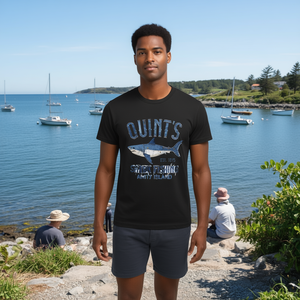 T-shirt de pêche au requin Quint's, 210 GSM, 100 % coton, décontracté pour homme, motif Amity Island - Product Image 3