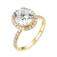 Kuolit Cincin 14K Emas Kuning dan Putih Moissanite 3ct Cincin Moissanite Perhiasan Merek Fine Lab Pernikahan Berlian Tumbuh