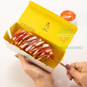 Özel boyut Burger fransız Fry kabarcık ambalaj kutusu Hot <span class=keywords><strong>Dog</strong></span> tepsiler mısır köpek kutusu ekmek kağit kutu dükkan için - Product Image 4