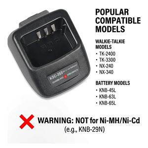 Chargeur KSC-35S avec <span class=keywords><strong>adaptateur</strong></span> secteur et chargeur de voiture DC 12V/24V compatible avec <span class=keywords><strong>Kenwood</strong></span> TK-2400 TK-3400 NX-1300 NX-1200 Radior - Product Image 2