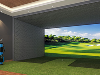 Panneaux acoustiques en feutre PET 24 mm insonorisants 60x60 cm pour la décoration de salle de simulateur de golf, solution acoustique, testés pour la résistance au feu
