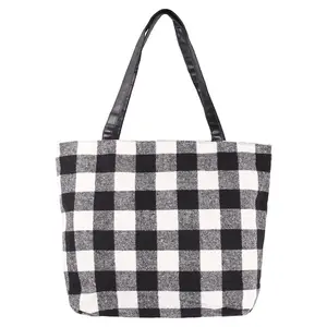 Trâu kẻ sọc Tote Túi tùy chỉnh phụ nữ giản dị Túi flannel du lịch Weekender Vai Túi fior phụ nữ DOM111-JA227