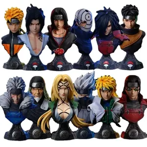 Miinrong 14 gaya penjualan laris Narutos patung dada tokoh Sasuke Itachi uke Kakashi PVC patung Anime aksi patung untuk anak-anak