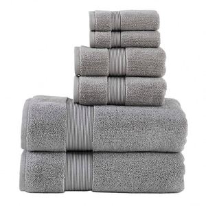 Hot Sale 6-Piece Terry 100% Cotton Custom Luxury Solid Color Eco-Friendly <b>Bath</b> <b>Towel</b> <b>Sets</b> Bleached & Antimicrobial Custom Design - Product Image 1