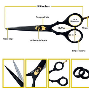 กรรไกรตัดผมสำหรับร้านเสริมสวยขนาด6นิ้วพร้อมขอบมีดโกนทำจากสเตนเลสสตีลญี่ปุ่นสำหรับช่างตัดผมมือขวาขนาด26ซี่ - Product Image 4