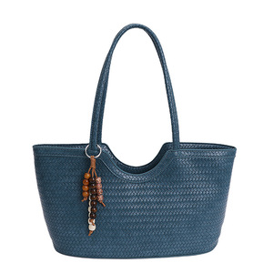 Large Capacity <b>Tote</b> <b>Bag</b> Women's Shoulder <b>Bags</b> <b>Woven</b> Pattern Clutch Purse Lady Fashion Handbags - Product Image 5