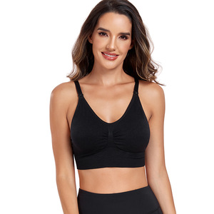 Venta al por mayor comodidad inalámbrica frente abierto maternidad <span class=keywords><strong>embarazo</strong></span> mujeres ventanas deportes sin costuras lactancia Sujetador de lactancia para mujeres - Product Image 4