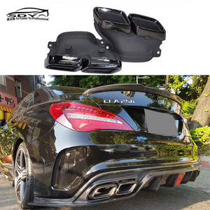 Puntas de escape traseras de acero inoxidable estilo <span class=keywords><strong>AMG</strong></span> BS C117 CLA W222 W205 para <span class=keywords><strong>Mercedes</strong></span> Benz W205 W213 C117 - Product Image 2
