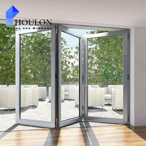 Portes coulissantes pliantes en accordéon à double verre trempé en aluminium et étanchéité à l'air de <span class=keywords><strong>12</strong></span> pieds - Product Image 2