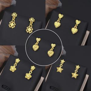 Pendientes de Estrella y Corazón Chapados en Oro de 24K de JXX Fashion, Pendientes de Latón Modernos para Mujer - Product Image 1
