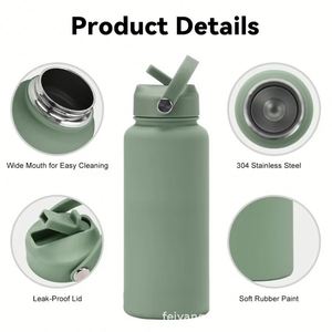 Bouteille d'eau isotherme en acier inoxydable écologique de 1000 ml, sans BPA, anti-fuite, isolation thermique 12-24h, logo personnalisé - Product Image 5