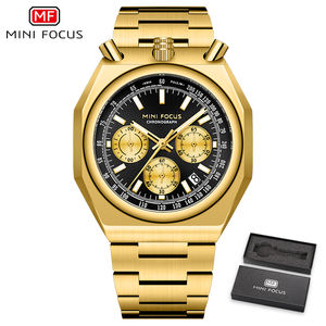 Reloj de Cuarzo Multifuncional MINI FOCUS de Moda para Hombre, Calendario, Luminoso, Correa de Acero Inoxidable de Lujo, Diseño de Cabeza de Toro - Product Image 2