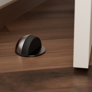 Tope de puerta negro empotrado en el suelo, bloqueador de corrientes de aire para dormitorio y baño - Product Image 2