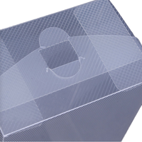Boîte d'emballage transparente pliable en plastique PET haute fréquence personnalisée avec fond autobloquant, film protecteur, matériaux recyclés