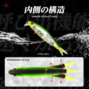 Señuelo de Pesca Articulado de <span class=keywords><strong>2</strong></span> Secciones, 90mm, 7.4g, Hundimiento Lento, con Cola Suave, Cebo Duro Realista para Trucha, Lubina, Lucio y Perca - Product Image 2