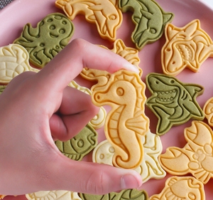 Homesun Bộ dụng cụ cắt bánh quy sinh vật biển 8 cái/hộp gồm 8 chiếc dụng cụ cắt bánh quy lớn cho sinh vật biển cá heo rùa tôm hùm cá mập - Product Image 4