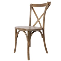 Chaises modernes en bois massif à dossier croisé, durables, pour la location en gros, idéales pour les mariages, les fêtes et les banquets