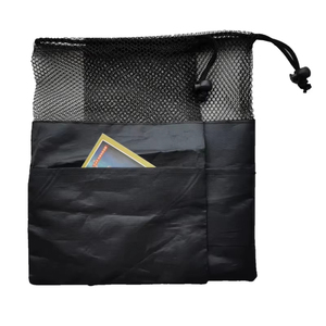 Sac de sport en polyester recyclé écologique réutilisable avec logo personnalisé, petits sacs en filet avec cordon de serrage - Product Image 3