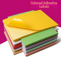 Papel Autoadhesivo Mate y Brillante en Colores A4, Hoja de Etiquetas Imprimibles por Inyección de Tinta y Láser para Etiquetas de Logotipo y Embalaje